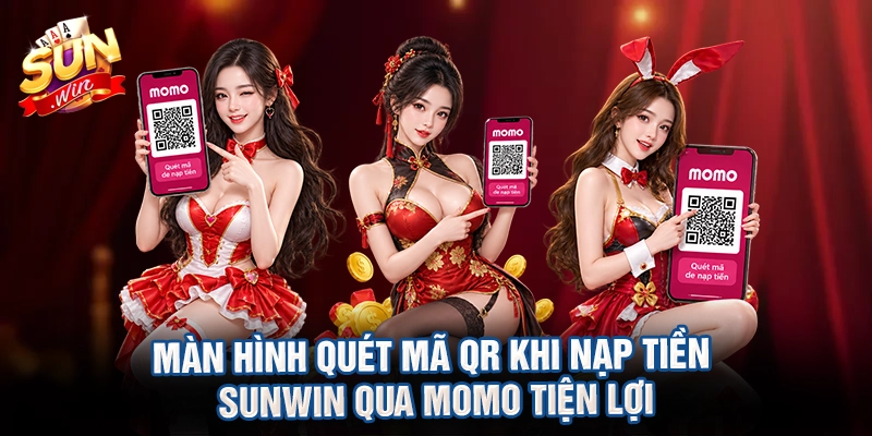 Màn hình quét mã QR khi nạp tiền Sunwin qua Momo tiện lợi